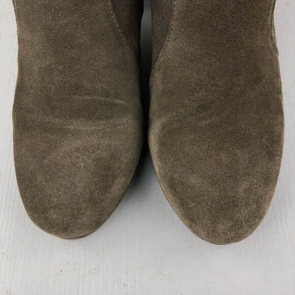 GH Bass & Co Women's Size 8M Ayda Brown Suede Side Zip High Heel Ankle Booties - Picture 4 of 12